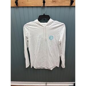 Vineyard‎ Vines Womens White Whale Logo Hooded Long Sleeve T Shirt Size M
